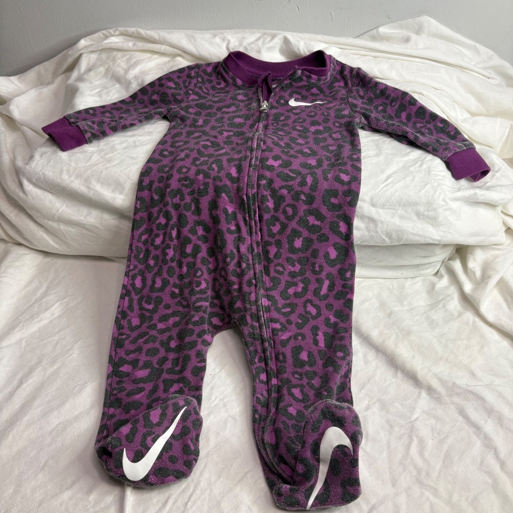 Nike Infant Girls' Leopard Full-Zip Coverall Onsie size 6m